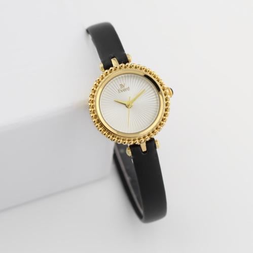 ساعه نسائية ماركة ايفرد جلد اسود ميناء ابيض