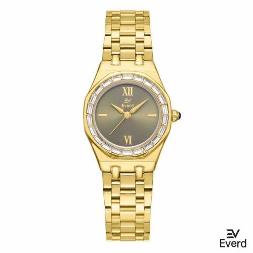 ساعه نسائية ماركة ايفرد ذهبي ميناء رمادي