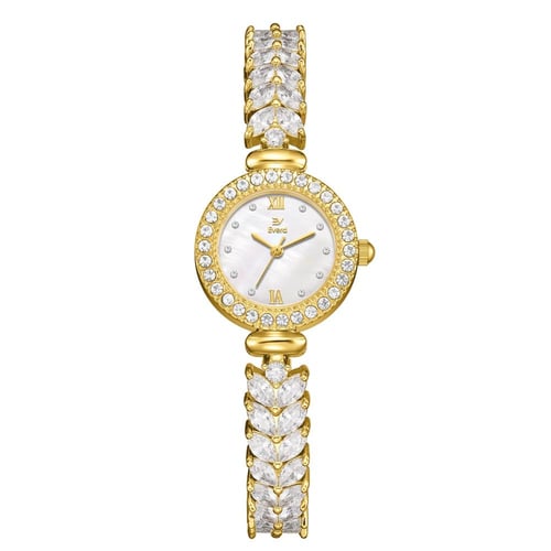 ساعة مناسبات نسائية ماركة ايفرد ذهبي ميناء ابيض