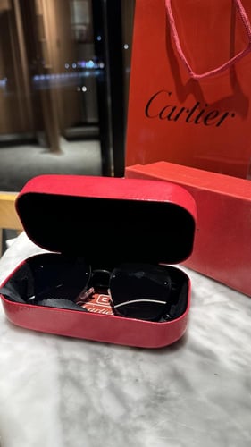 نظارة رجالية كارتير اسود مع فضي