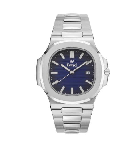 ساعه رجالي ماركة ايفرد فضي ميناء ازرق