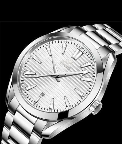 ساعه رجاليه ماركة ايفرد فضي ميناء ابيض