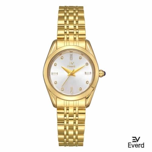 ساعه نسائية ماركة ايفرد ذهبي ميناء ابيض