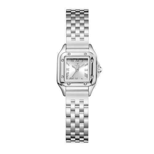 ساعه نسائية ماركة ايفرد فضي ميناء ابيض