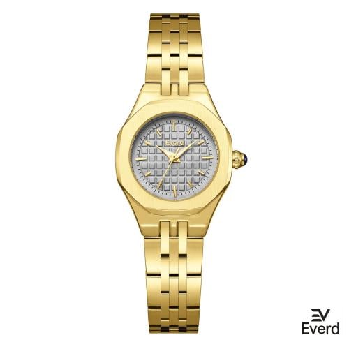 ساعه نسائية ماركة ايفرد ذهبي ميناء رمادي