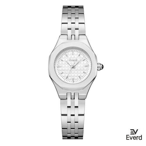 ساعه نسائية ماركة ايفرد فضي ميناء ابيض