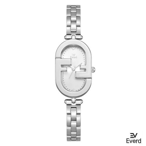 ساعه نسائية ماركة ايفرد فضي ميناء ابيض