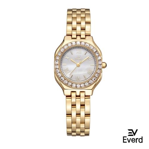 ساعه نسائية ماركة ايفرد ذهبي ميناء ابيض صدفي