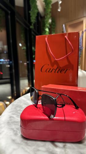 نظارة رجالية كارتير اسود مع فضي