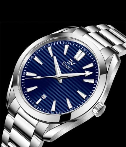 ساعه رجاليه ماركة ايفرد فضي ميناء ازرق
