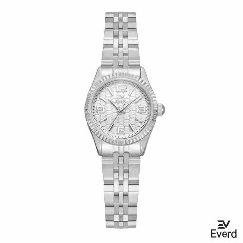 ساعه نسائية ماركة ايفرد فضي ميناء ابيض