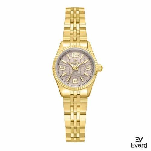 ساعه نسائية ماركة ايفرد ذهبي ميناء رمادي