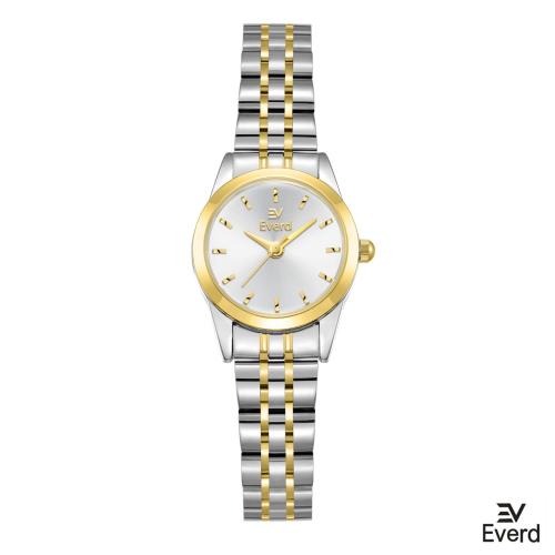 ساعه نسائية ماركة ايفرد ذهبي وفضي ميناء ابيض