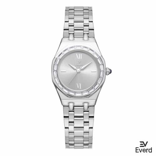 ساعه نسائية ماركة ايفرد فضي ميناء ابيض