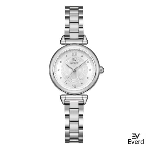 ساعه نسائية ماركة ايفرد فضي ميناء ابيض