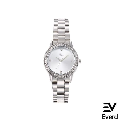 ساعه نسائية ماركة ايفرد فضي ميناء ابيض