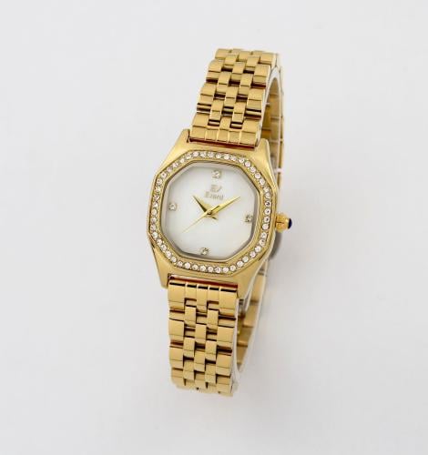 ساعه نسائية ماركة ايفرد ذهبي ميناء آبيض صدفي508