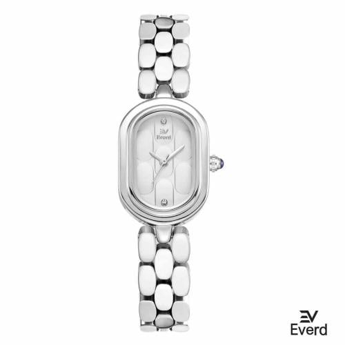 ساعه نسائية ماركة ايفرد فضي ميناء ابيض