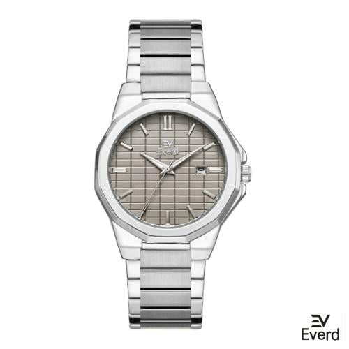 ساعه رجالي ماركة ايفرد فضي ميناء رمادي