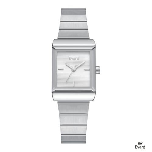 ساعه نسائية ماركة ايفرد فضي ميناء ابيض