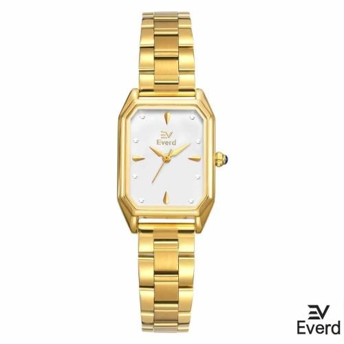 ساعه نسائية ماركة ايفرد ذهبي ميناء ابيض