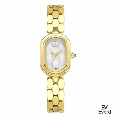 ساعه نسائية ماركة ايفرد ذهبي ميناء ابيض