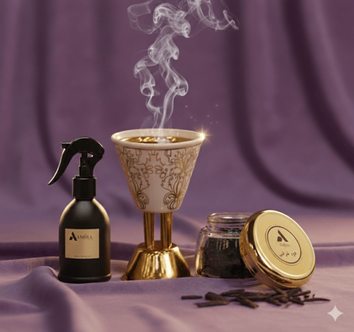 بكج مجموعة عود شرقي + رشوش=مبخرةهدية