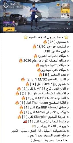 حساب ببجي ( تمارا ) MJ68