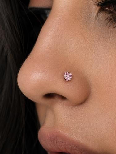 (Pink) Nose Ring Heart Shape