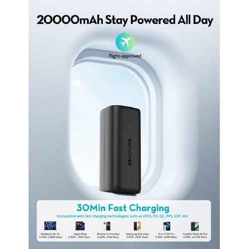 راف باور - بطارية متنقلة بسعة 20000 ملي امبير بقوة...