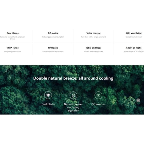 شاومي - FAN 2 مروحة ذكية بقوة 15 واط BHR5683HK - ا...