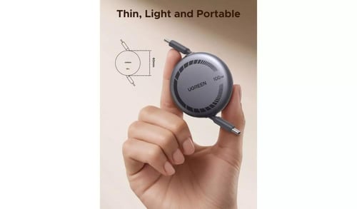 يوجرين - كيبل شحن سحب تايب سي الى تايب سي بطول 1 م...