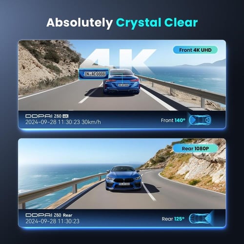 عرض داش كام DDPAI Z60 pro كاميرا امامية 4K الخلفية...