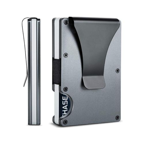 محفظة معدنية متينة مع مشبك للنقود والبطاقات الائتم...