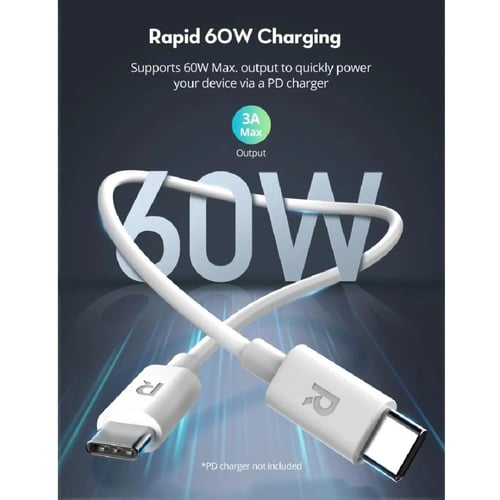 راف باور - كيبل تايب سي الى تايب سي بقوة 60 واط و...