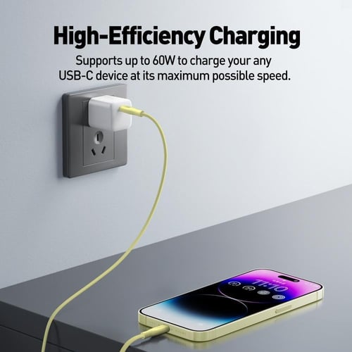 جودا - كيبل تايب سي الى تايب سي سيليكون بقوة 60 وا...