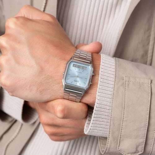 كاسيو - ساعة انالوج للجنسين بحركة كوارتز وسوار من...