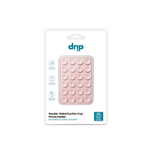 دريب - لصقة Drip سيليكون بشفط مزدوج للجوال - وردي...