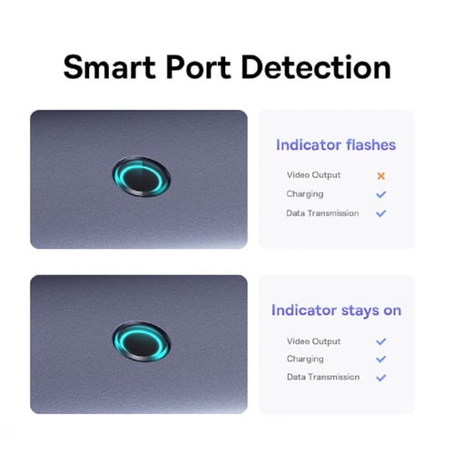 بيسوس - محول منافذ 7 في 1 - رمادي فلكي