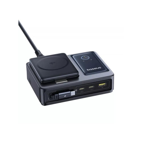 بيسوس - شاحن مكتبي 5 في 1 بـ Qi2 وكابل Type-C 100W...