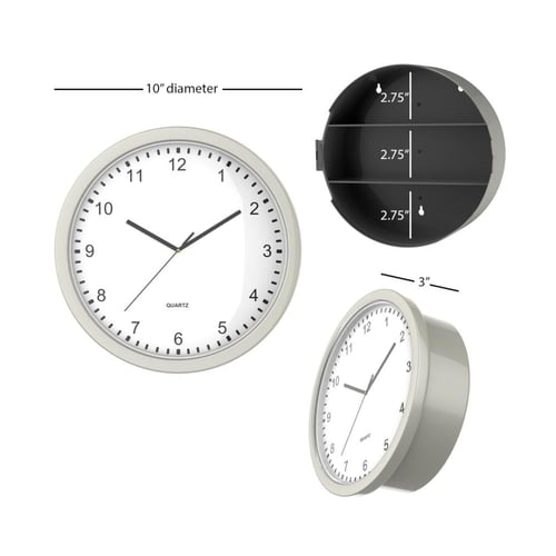 ساعة جدارية - بمقصورة خلفية مخفية