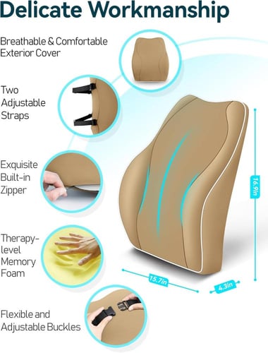ترافل ايز - وسادة دعم قطنية مريحة للظهر من الميمور...