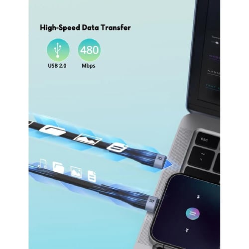 راف باور - سلك سيلكون تايب سي الى تايب سي بقوة 60...