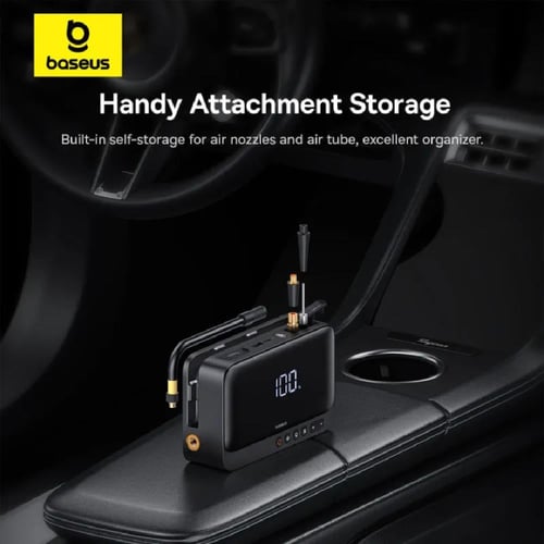 بيسوس - مشغل سيارة 4 في 1 ( مشغل سيارة + منفاخ هوا...