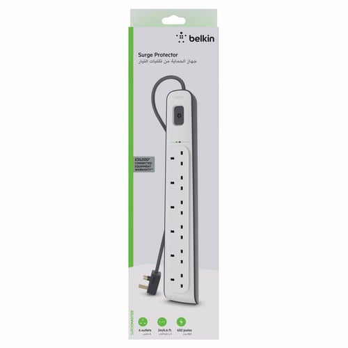 بيلكن - توصيلة كهربائية بطول 2 متر و 6 منافذ ثلاثي...