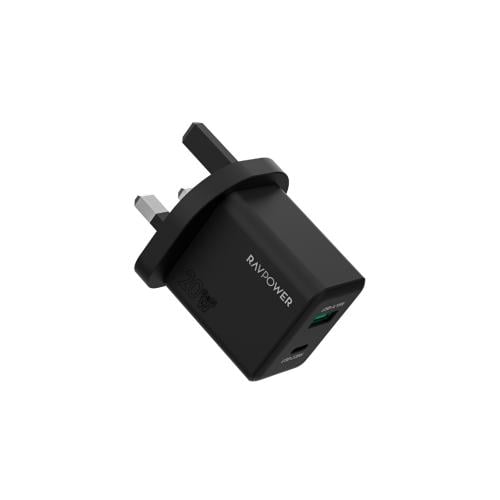 راف باور - شاحن جداري بمنفذ تايب سي و USB بقوة 20...