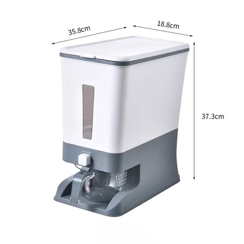 منظم الأرز والحبوب مع وعاء مقياس ،سعة 10 كجم