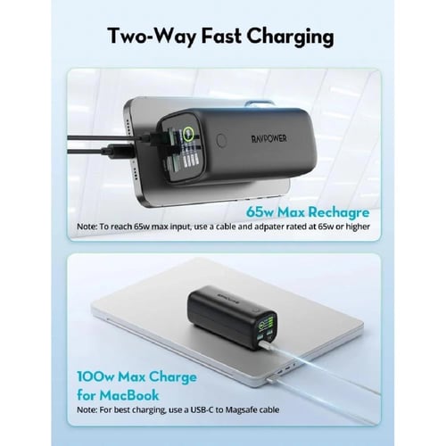 راف باور - بطارية متنقلة بسعة 20000 ملي امبير بقوة...