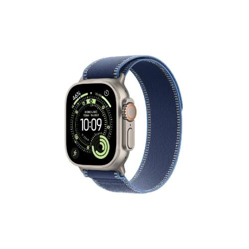 iBAND - سوار ساعة أبل قماشي تريل لوب قابل للتعديل لمقاسات 45 / 46 / 49 ملم - أزرق