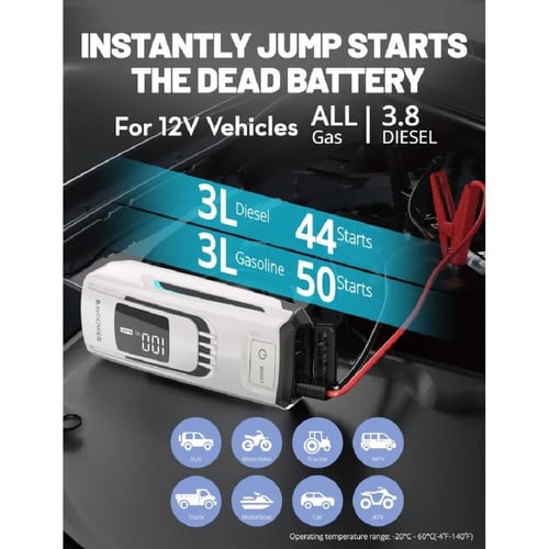 راف باور - مشغل سيارة وبطارية بسعة 24000 ملي امبير...